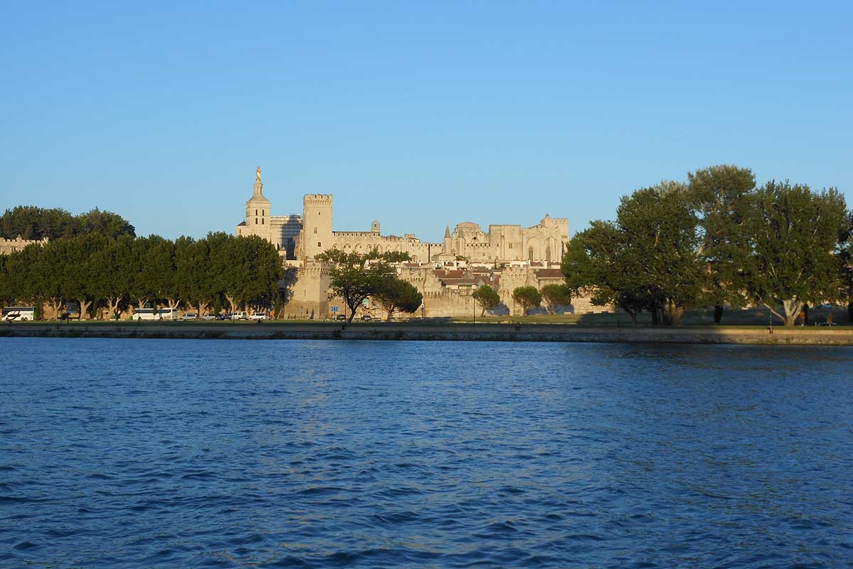 vue d'Avignon depuis l'île de la Barthelasse © VF