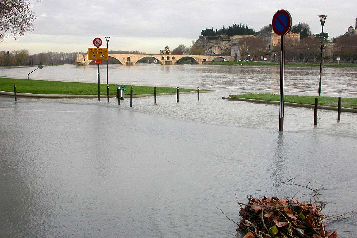 the island of Barthelasse flooded © VF