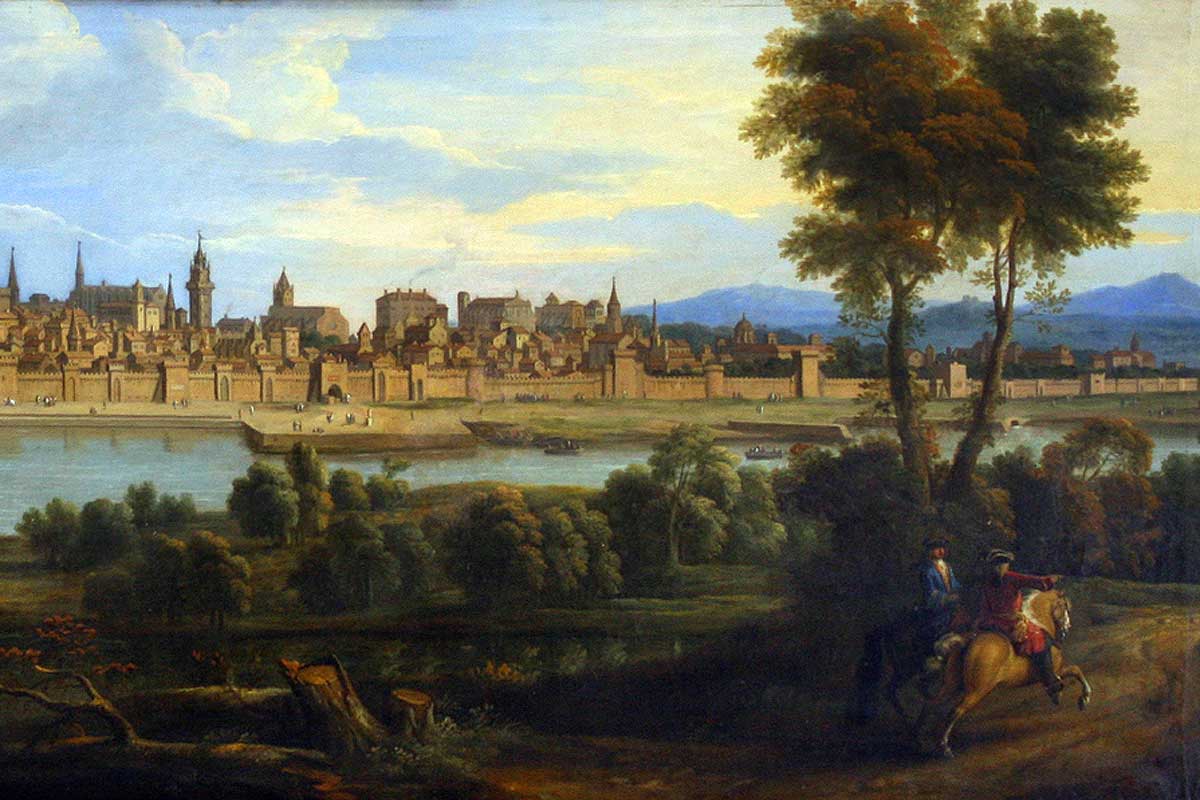 Ile de la Barthelasse et Avignon en 1700 par Robert Bonnart - Musée Calvet © VF
